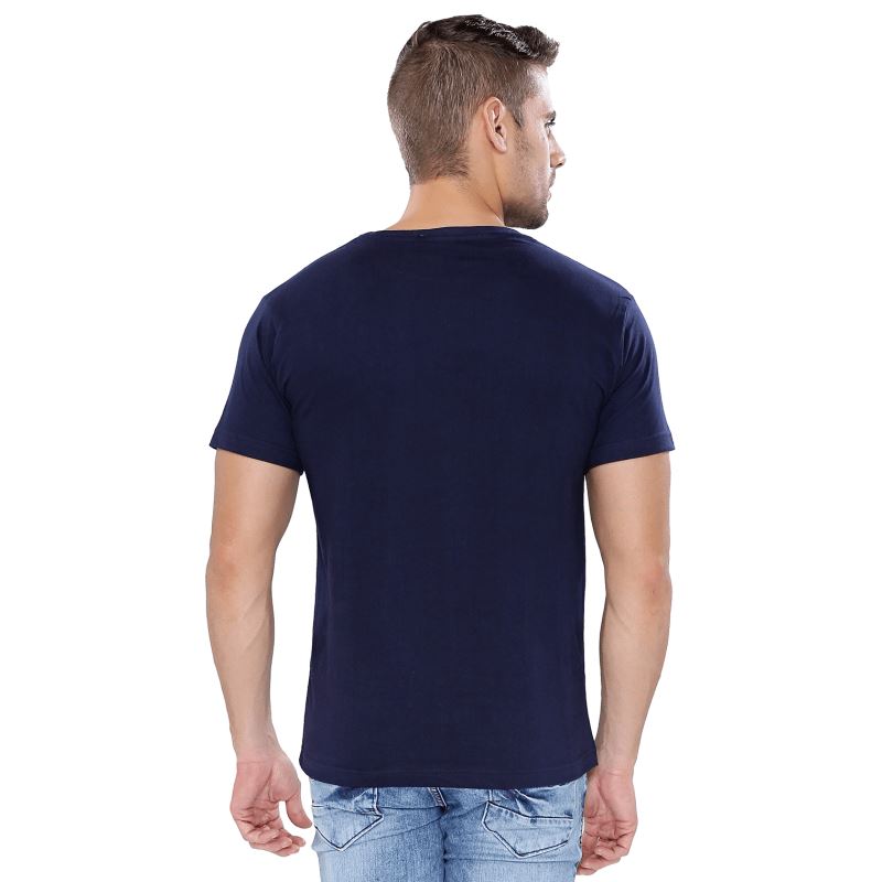 Navy Blue Premium Round Neck Half Sleeves Plain T-Shirt For Men Apparel & Accessories Catch My Drift India 