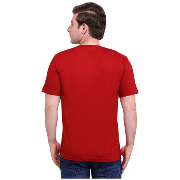 Red Premium Round Neck Half Sleeves Plain T-Shirt For Men