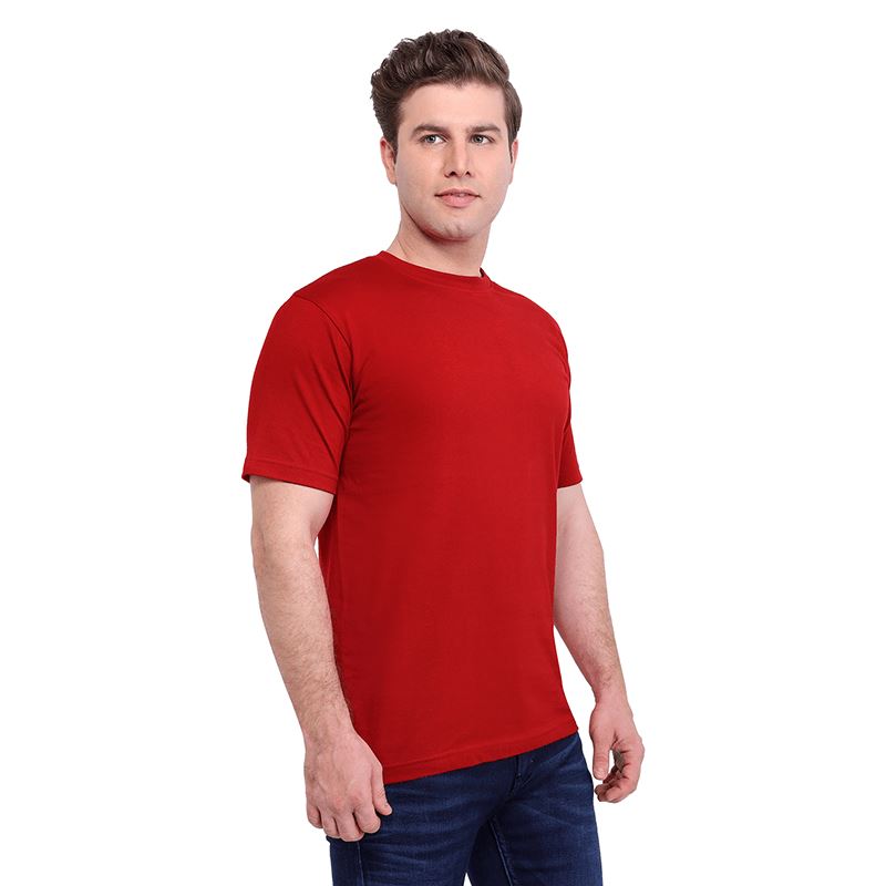 Red Premium Round Neck Half Sleeves Plain T-Shirt For Men Apparel & Accessories Catch My Drift India 