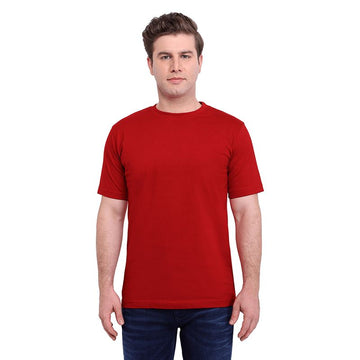 Red Premium Round Neck Half Sleeves Plain T-Shirt For Men