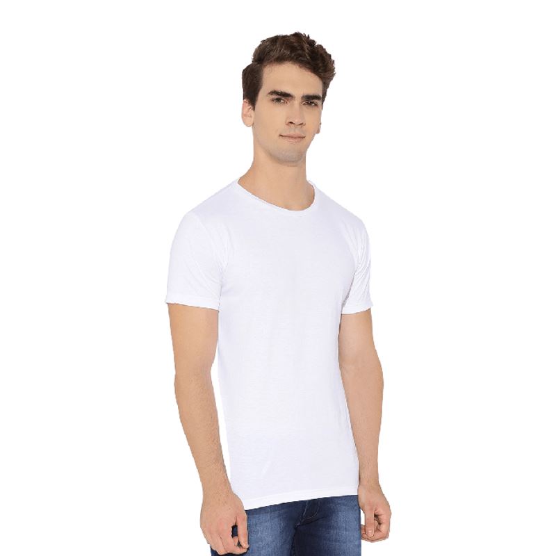 White Premium Round Neck Half Sleeves Plain T-Shirt For Men Apparel & Accessories Catch My Drift India 