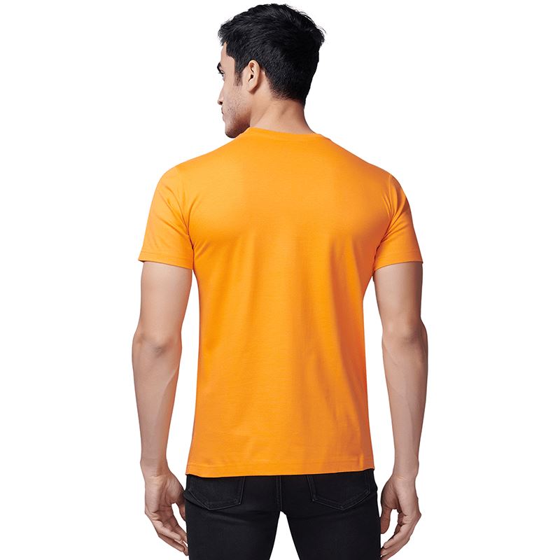 Orange Round Neck Half Sleeves Plain T-Shirt For Men Apparel & Accessories Catch My Drift India 