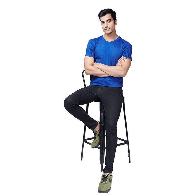 Royal Blue Round Neck Half Sleeves Plain T-Shirt For Men Apparel & Accessories Catch My Drift India 