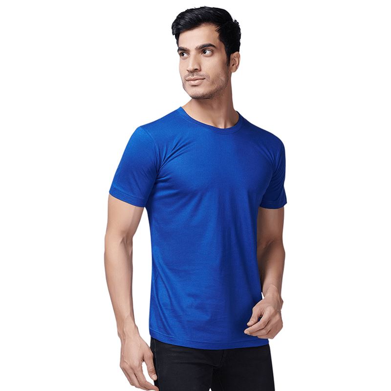 Royal Blue Round Neck Half Sleeves Plain T-Shirt For Men Apparel & Accessories Catch My Drift India 
