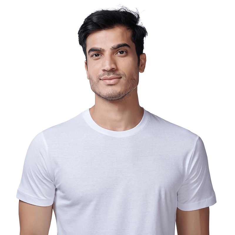 White Round Neck Half Sleeves Plain T-Shirt For Men Apparel & Accessories Catch My Drift India 