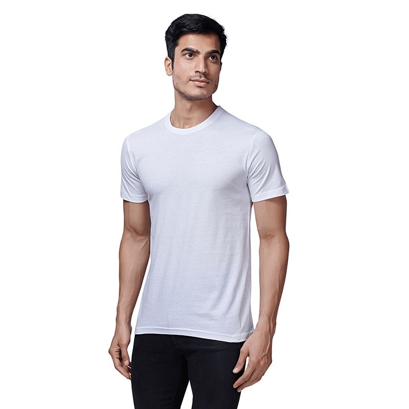 White Round Neck Half Sleeves Plain T-Shirt For Men Apparel & Accessories Catch My Drift India 