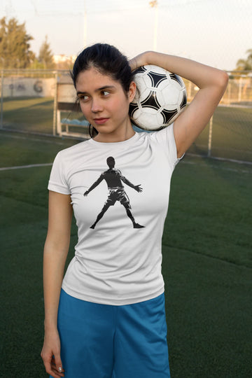 Cristiano Ronaldo Sii Pose Shadow Official White T Shirt for Men and Women freeshipping - Catch My Drift India
