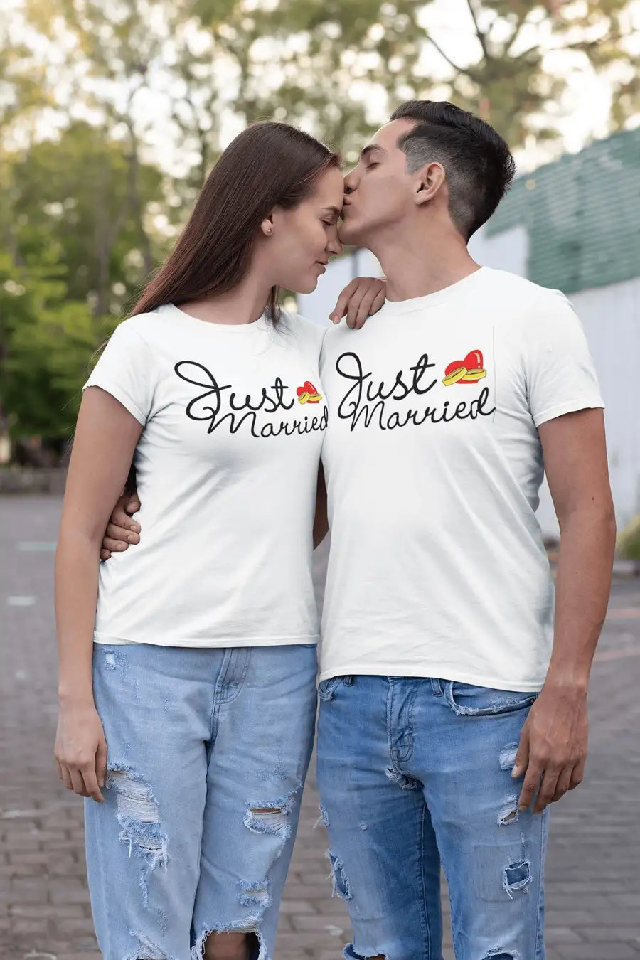 Just Married Exclusive T Shirt for Newly Married Couples | Premium Design | Catch My Drift India - Catch My Drift India Clothing clothing, couples, made in india, married, parents, shirt, t s