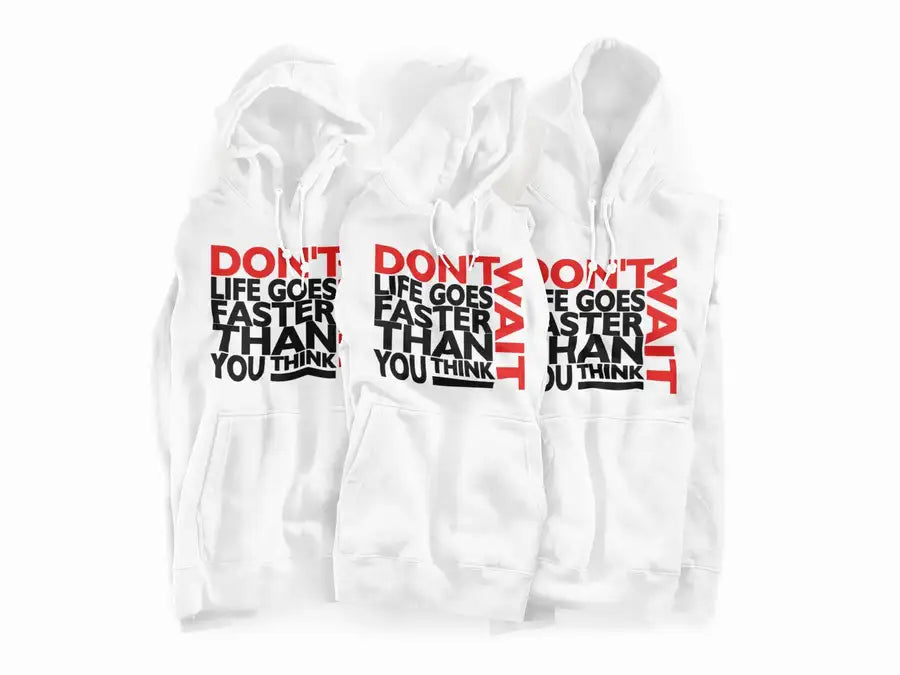 Life Goes Faster Than You Think White Unisex Hoodie | Premium Design | Catch My Drift India - Catch My Drift India  general, gym, hoodie, hoodies, jacket, trending, white, winter