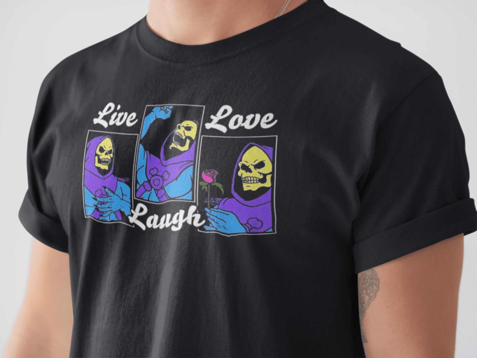 Live Laugh Love Official Funny Black T Shirt for Men and Women - Catch My Drift India  black, clothing, funny, general, made in india, shirt, t shirt, trending, tshirt