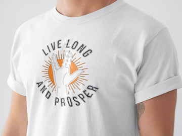 Live Long & Prosper Exclusive Designer T Shirt for Spock Fans | Premium Design | Catch My Drift India
