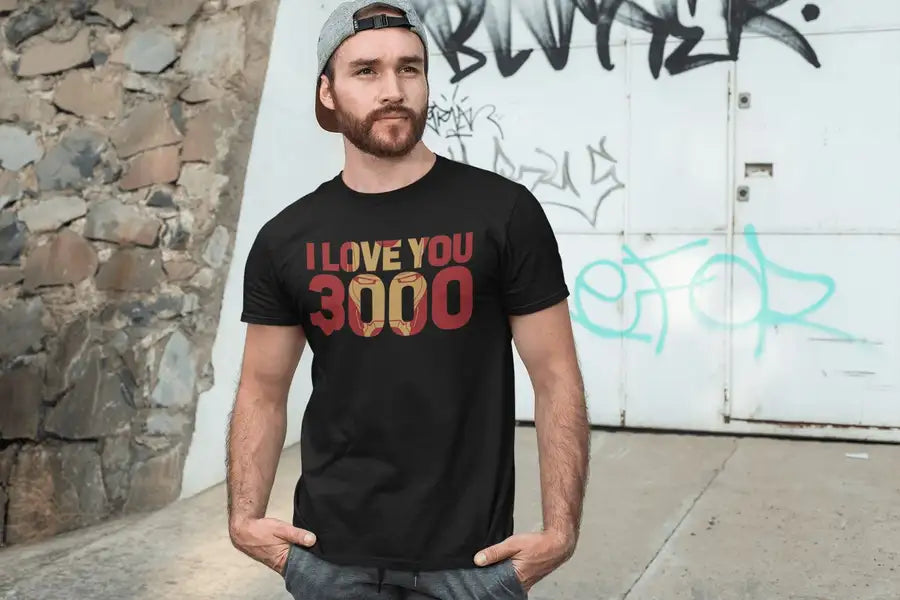 Love You 3000 Reflection Special T Shirt for Men | Premium Design | Catch My Drift India - Catch My Drift India  black, clothing, general, iron man, ironman, made in india, marvel, movies, sh