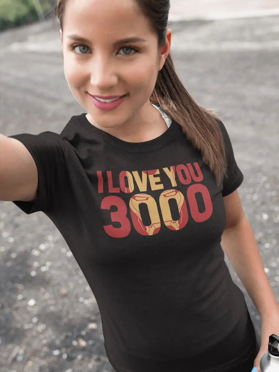 Love You 3000 Reflection Special T Shirt for Men | Premium Design | Catch My Drift India - Catch My Drift India  black, clothing, general, iron man, ironman, made in india, marvel, movies, sh