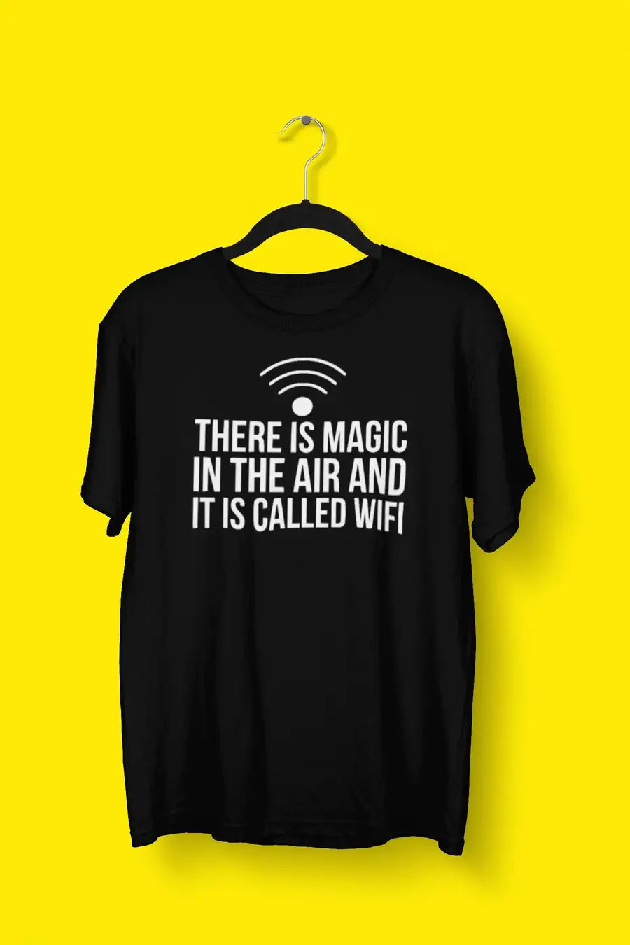 Magic Called Wifi T Shirt for Men | Premium Design | Catch My Drift India - Catch My Drift India Clothing clothing, engineer, engineering, funny, general, made in india, multi colour, shirt, 