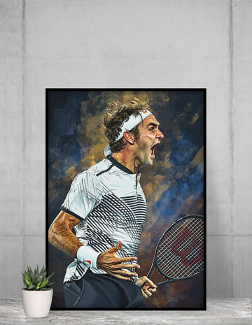 Roger Federer Exclusive ROAR "GOAT" Framed Wall Poster freeshipping - Catch My Drift India