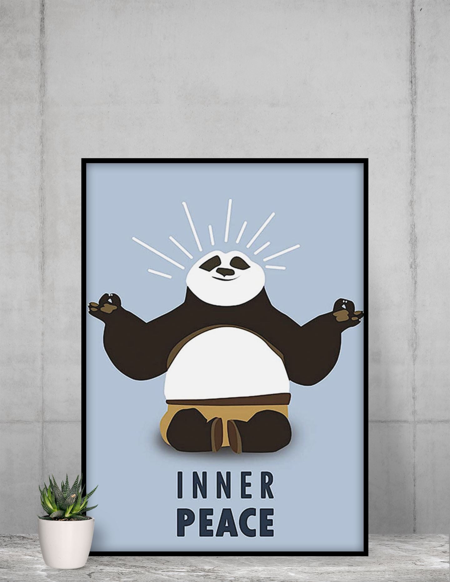 Inner Peace Funny Kung Fu Panda Framed Wall Poster freeshipping - Catch My Drift India
