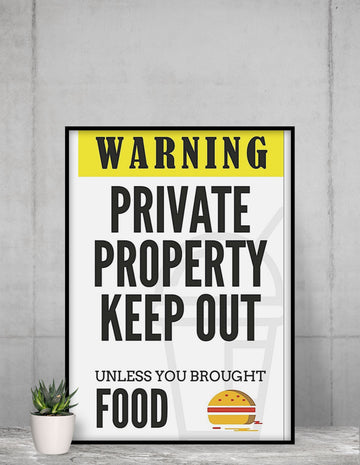 Warning Private Property Keep Out Funny Framed Wall Poster freeshipping - Catch My Drift India
