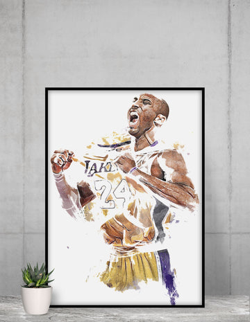 Kobe Bryant Screaming Exclusive Iconic Roar Framed Wall Poster freeshipping - Catch My Drift India