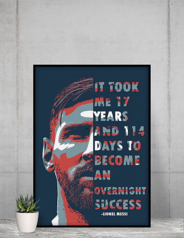 Messi Motivational Quote Exclusive Framed Wall Poster - Special Deal Printrove 