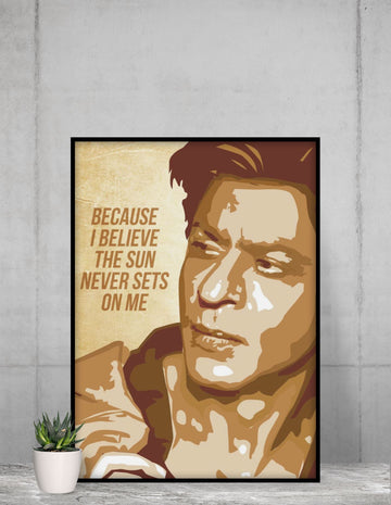 The Sun Never Sets on Me Exclusive Shahrukh Framed Wall Poster - Special Deal Printrove 