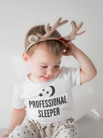 Professional Sleeper Funny White T Shirt for Babies