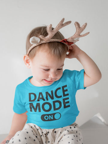 Dance Mode On Funky Blue T Shirt for Babies