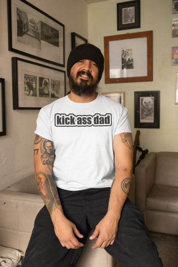 Kick Ass Dad Supreme White T Shirt for Men