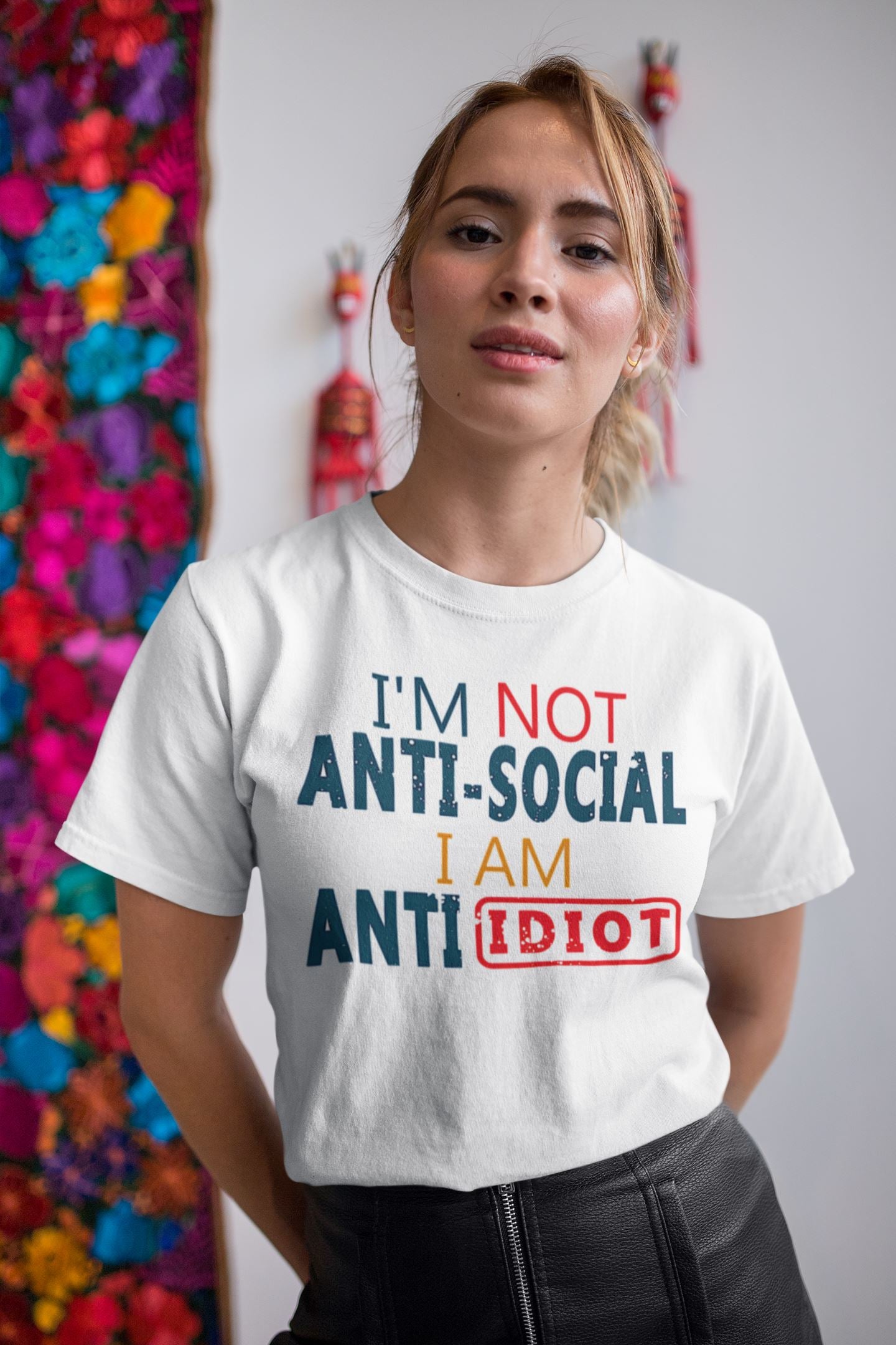 I am not Anti Social I am Anti Idiot Funny White Tshirt for Men and Women freeshipping - Catch My Drift India