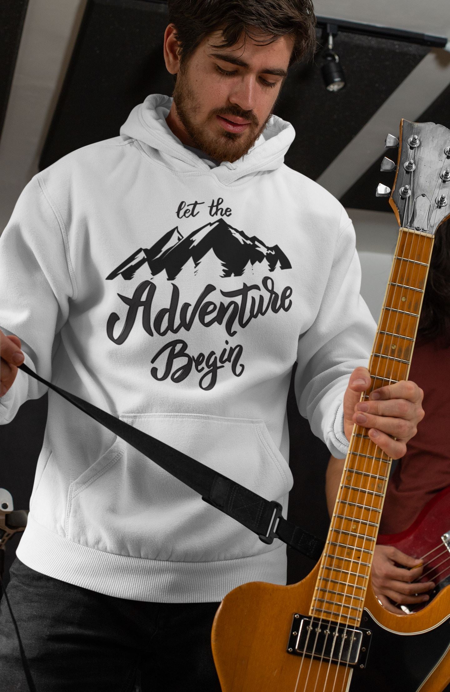 Let the Adventure Begin Exclusive White Mountain Hoodie for Men and Women freeshipping - Catch My Drift India