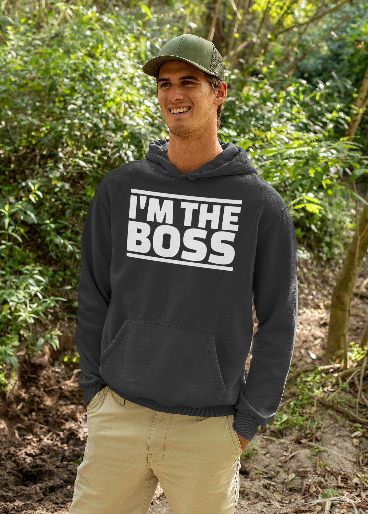 I'm The Boss Exclusive Black Hoodie for Men and Women freeshipping - Catch My Drift India