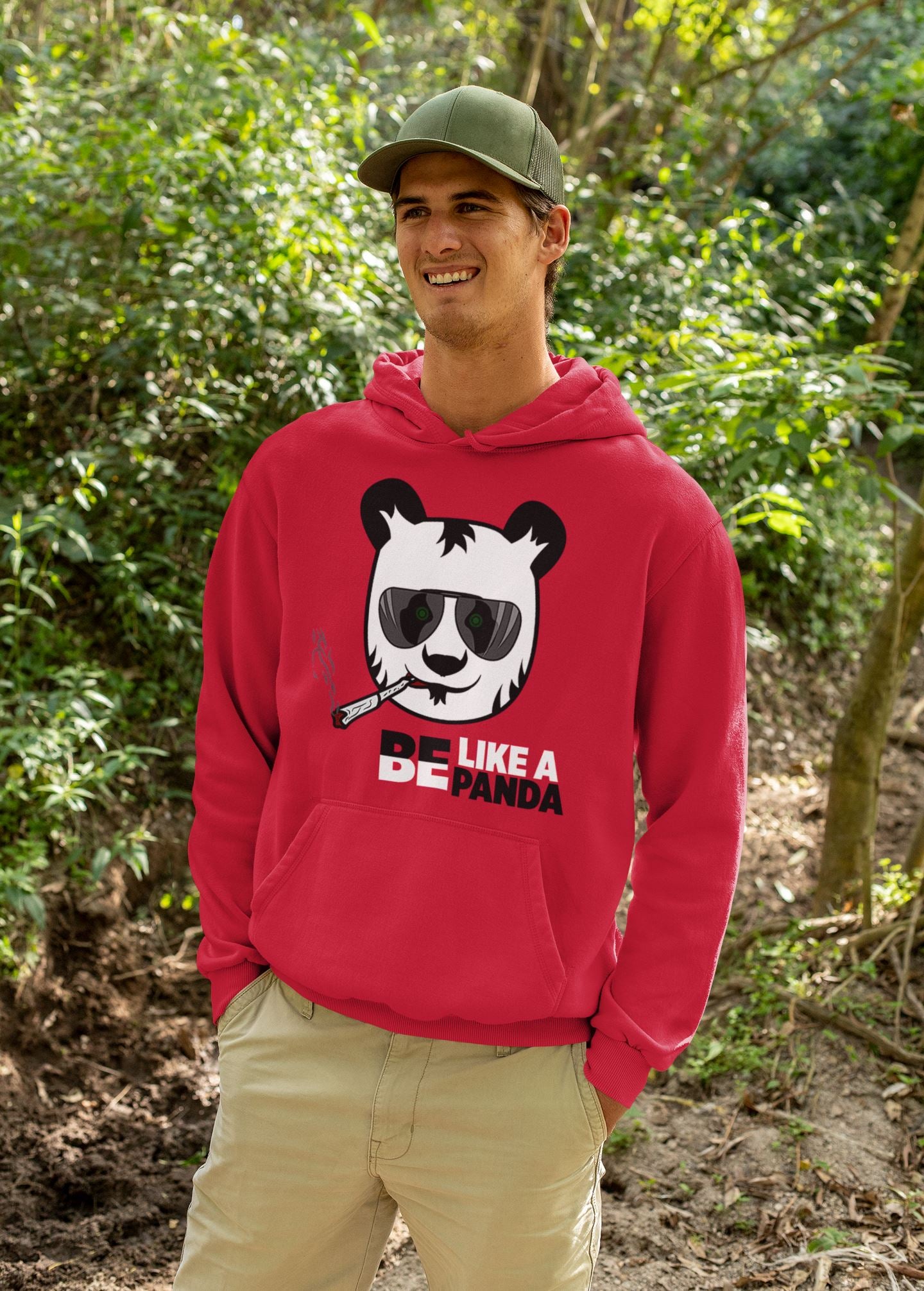 Be Like Panda Exclusive Red Hoodie for Men and Women freeshipping - Catch My Drift India