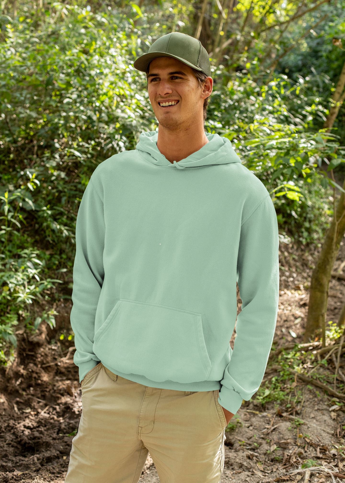 Green clearance colour hoodie