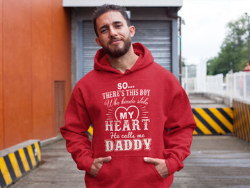 My Son Stole My Heart and Calls Me Daddy Special Red Hoodie for Men freeshipping - Catch My Drift India