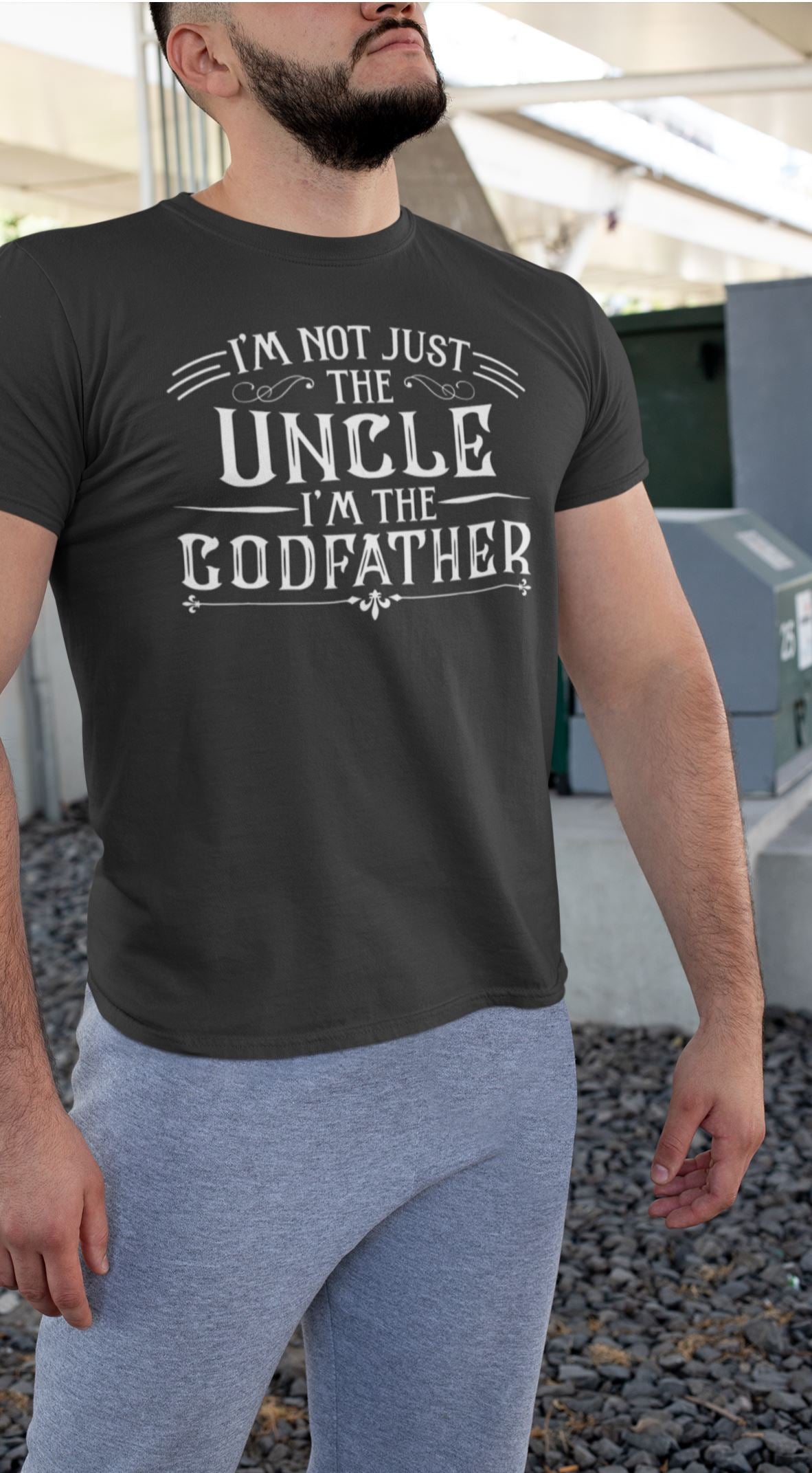 I am not just the Uncle I'm the Godfather Exclusive Black T-Shirt for Men freeshipping - Catch My Drift India