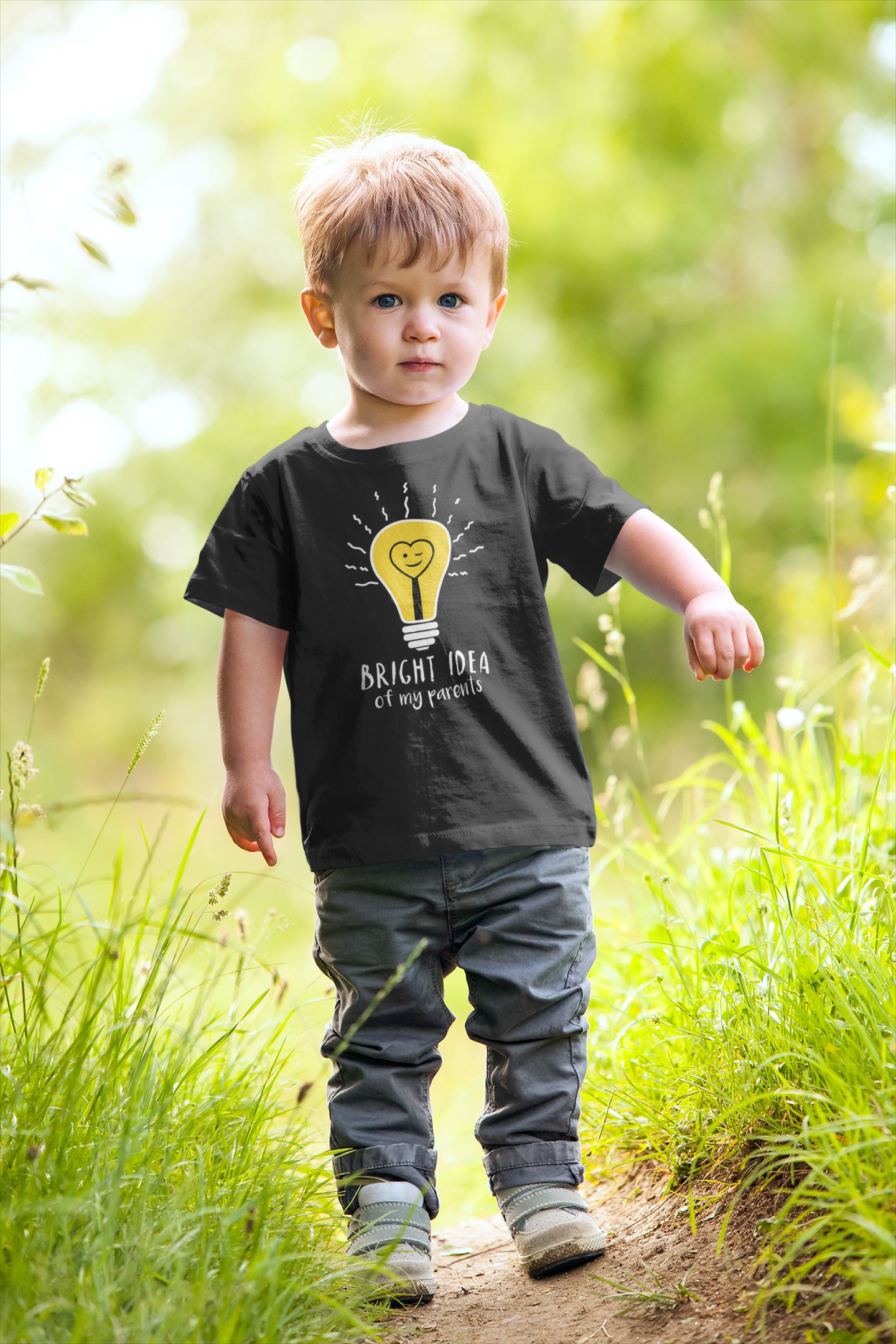 Bright Idea of My Parents Exclusive Black T Shirt for Baby Boy and Girl freeshipping - Catch My Drift India