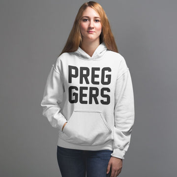 Preggers Special White Hoodie for Expecting Mom
