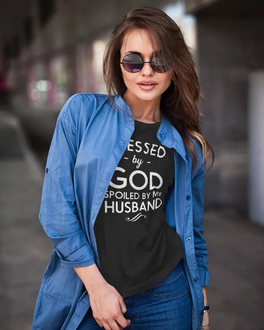 Spoiled By My Husband Exclusive Multi Colour T Shirt for Married Women | Premium Design | Catch My Drift India freeshipping - Catch My Drift India