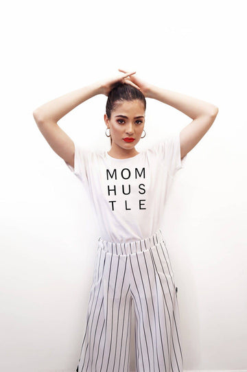 Mom Hustle Special White T Shirt for Women | Premium Design | Catch My Drift India