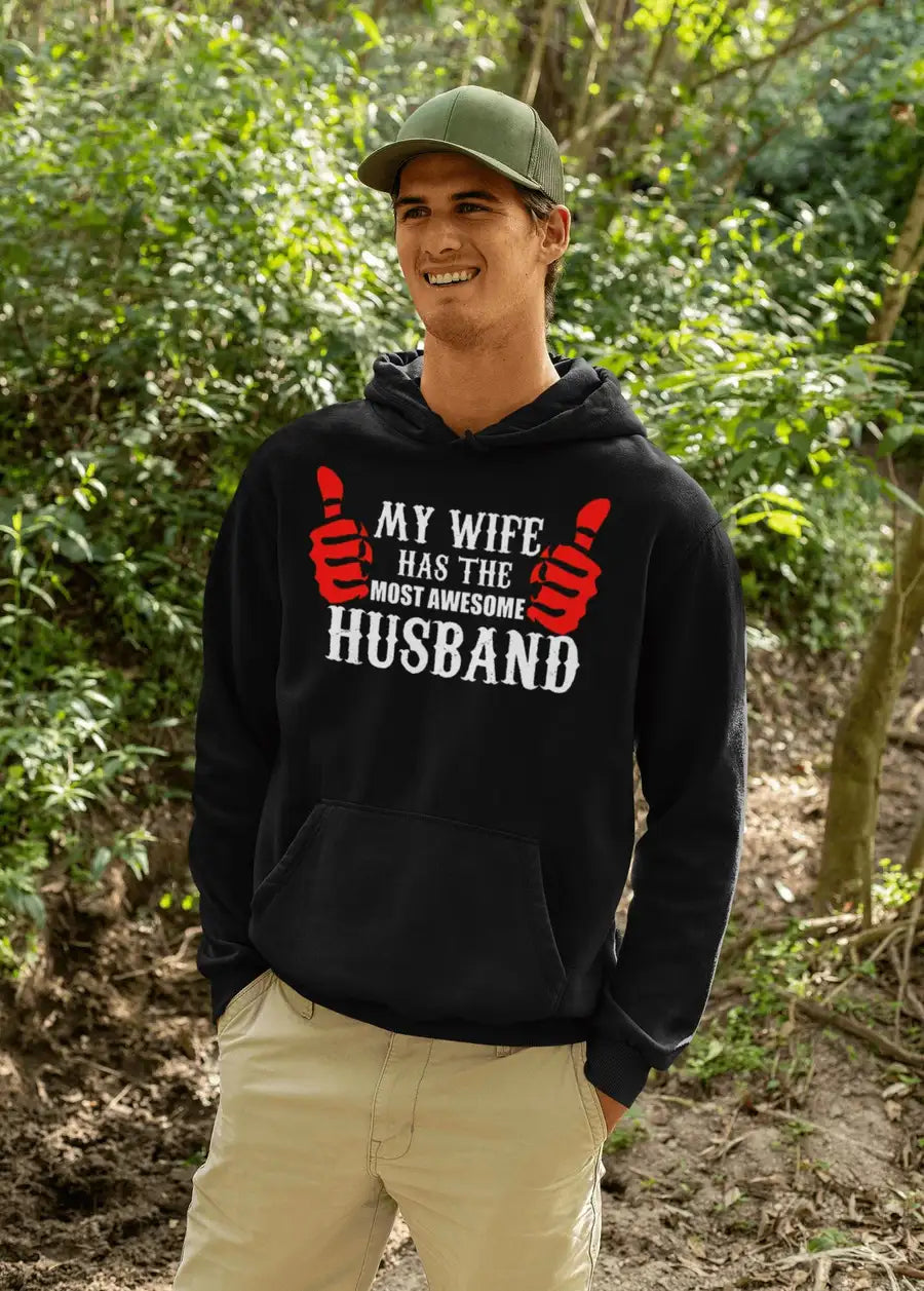 Most Awesome Husband Exclusive Black T Shirt / Hoodie for Men | Premium Design | Catch My Drift India - Catch My Drift India  black, clothing, couples, full sleeves, hoodie, hoodies, husband,