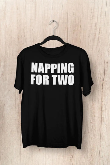 Napping for Two Black T Shirt for | Premium Design | Catch My Drift India - Catch My Drift India  black, clothing, expecting mom, father, made in india, mom, mother, parents, pregnancy, pregn