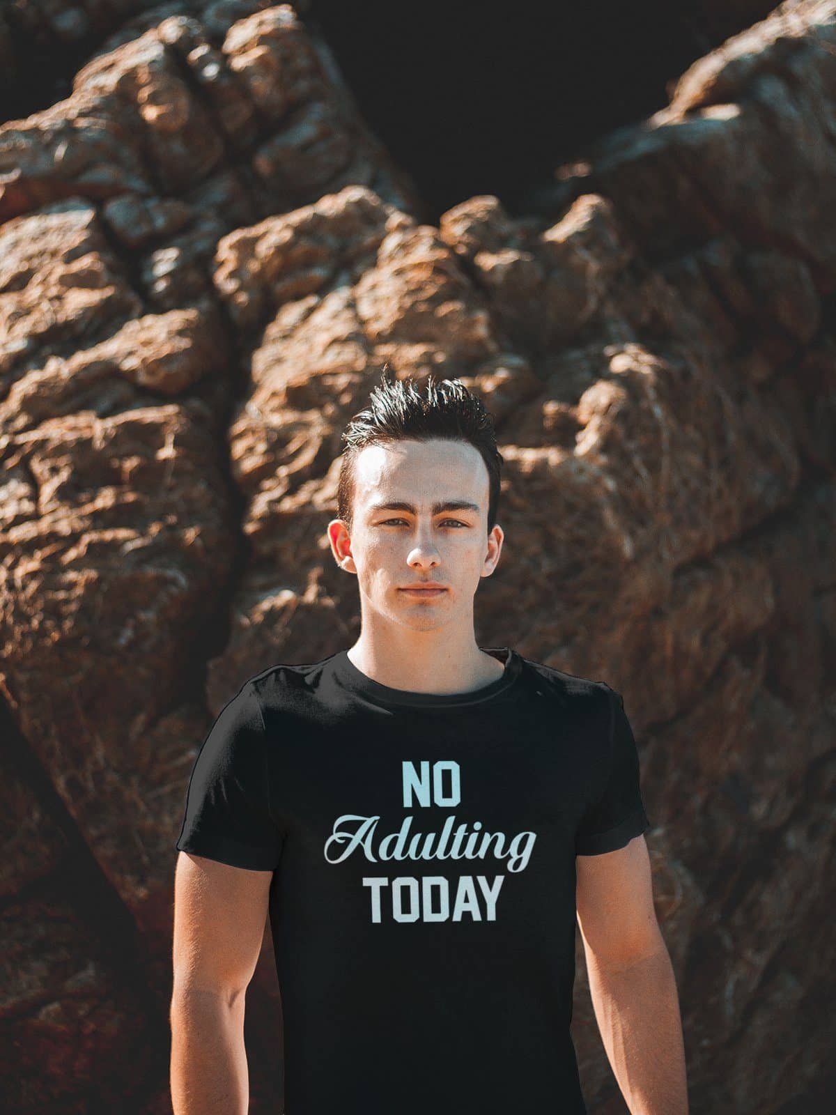 No Adulting Today Funny Black T Shirt for Men and Women - Catch My Drift India Clothing black, clothing, female, funny, general, made in india, parents, shirt, t shirt, trending, tshirt