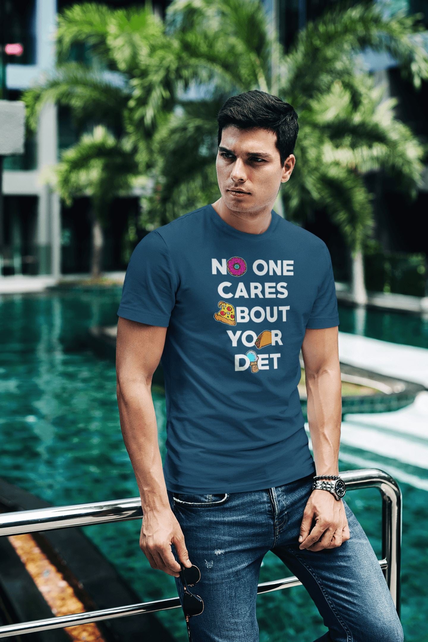 No One Cares About Your Diet Graphic T Shirt for Men and Women | Premium Design | Catch My Drift India - Catch My Drift India  blue, clothing, female, general, made in india, navy blue, shirt