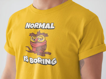 Normal is Boring Funky Ullu T Shirt for Men and Women | Premium Design | Catch My Drift India