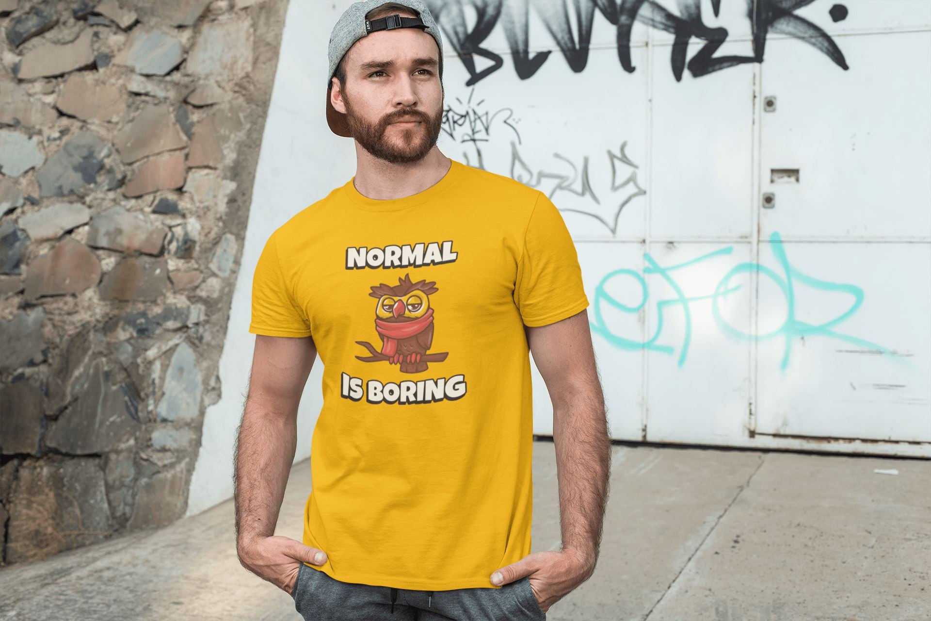 Normal is Boring Funky Ullu T Shirt for Men and Women | Premium Design | Catch My Drift India - Catch My Drift India  clothing, female, funny, general, made in india, shirt, t shirt, trending