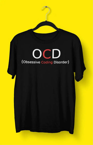 Obsessive Coding Disorder Black T Shirt For Men | Premium Design | Catch My Drift India