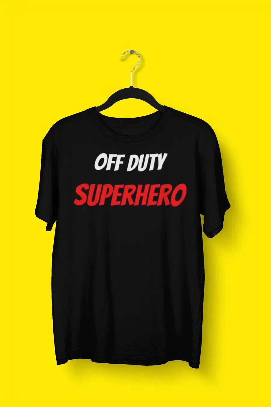 Off Duty Superhero T Shirt for Men and Women | Premium Design | Catch My Drift India - Catch My Drift India Clothing black, clothing, made in india, shirt, super heroes, superhereos, t shirt,