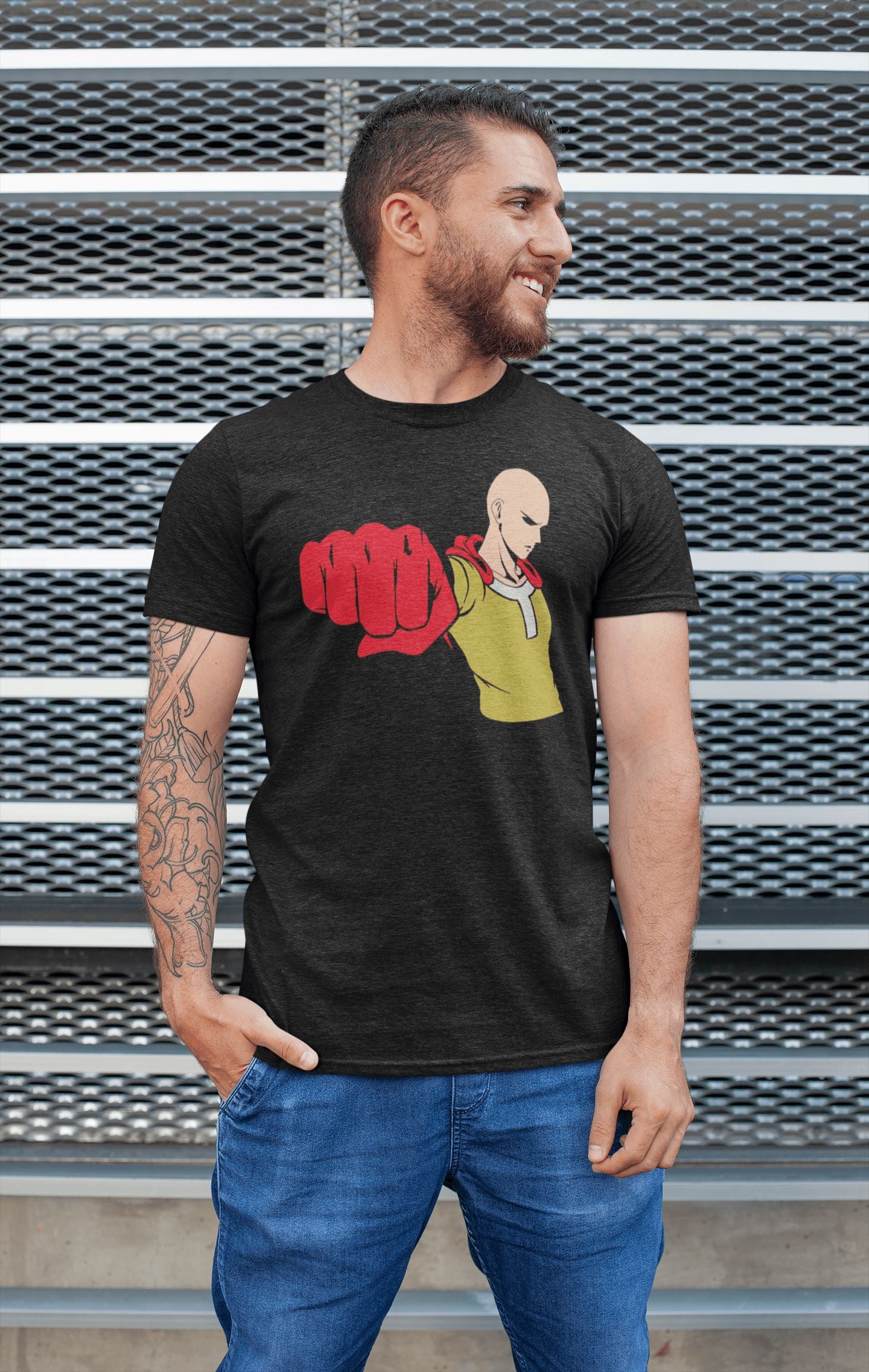 One Punch Special 3D Effect Official Black T Shirt for Men and Women - Catch My Drift India  anime, black, clothing, comics, general, made in india, shirt, t shirt, trending, tshirt, tv serie