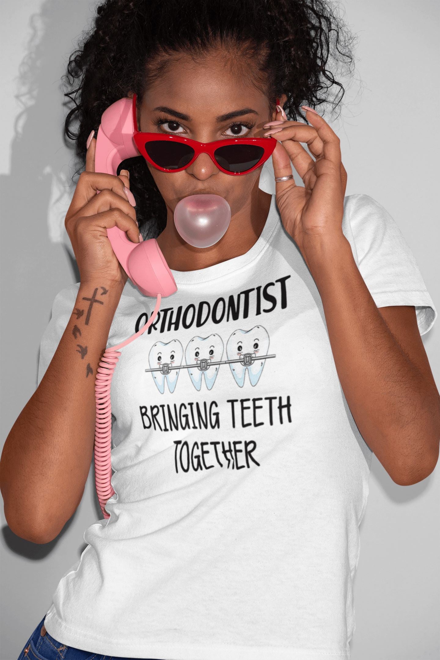 Orthodontist Bringing Teeth Together Special T Shirt for Men and Women Dentists - Catch My Drift India  black, clothing, dentist, doctor, made in india, orthodontist, shirt, t shirt, tshirt