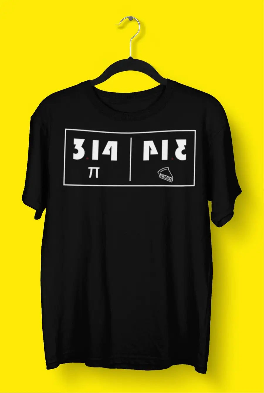 Pie Mirror Image T Shirt for Men and Women | Premium Design | Catch My Drift India - Catch My Drift India Clothing black, clothing, engineer, engineering, made in india, multi colour, shirt, 