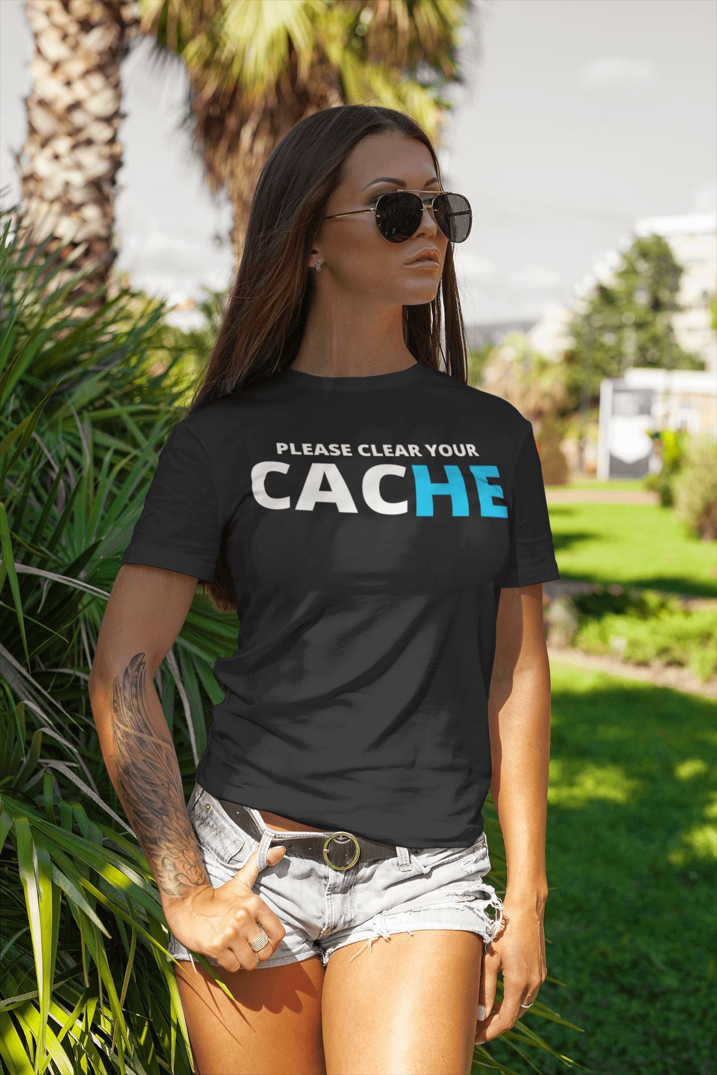 Please Clear Your Cache Exclusive T Shirt for Men and Women - Catch My Drift India Shirts & Tops black, clothing, computer science, engineer, engineering, it, made in india, shirt, t shirt, t